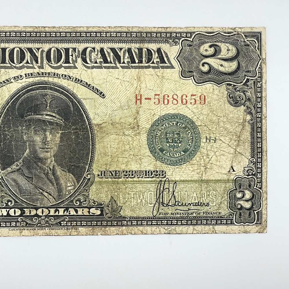 1923 Dominion of Canada Two Dollar Bill Collectible - Picture 4 of 8
